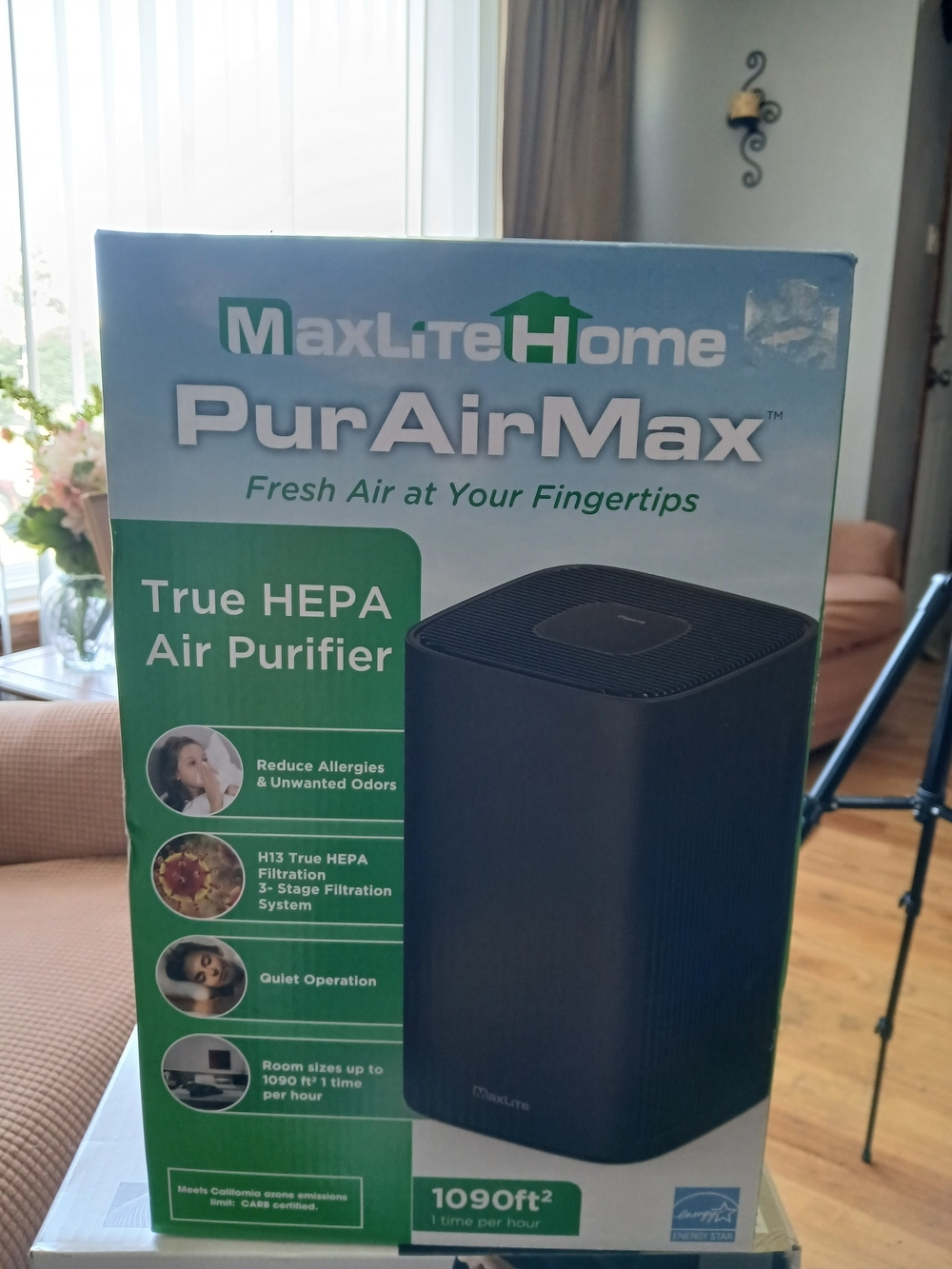 PurAirMax True HEPA Air Purifier - Black